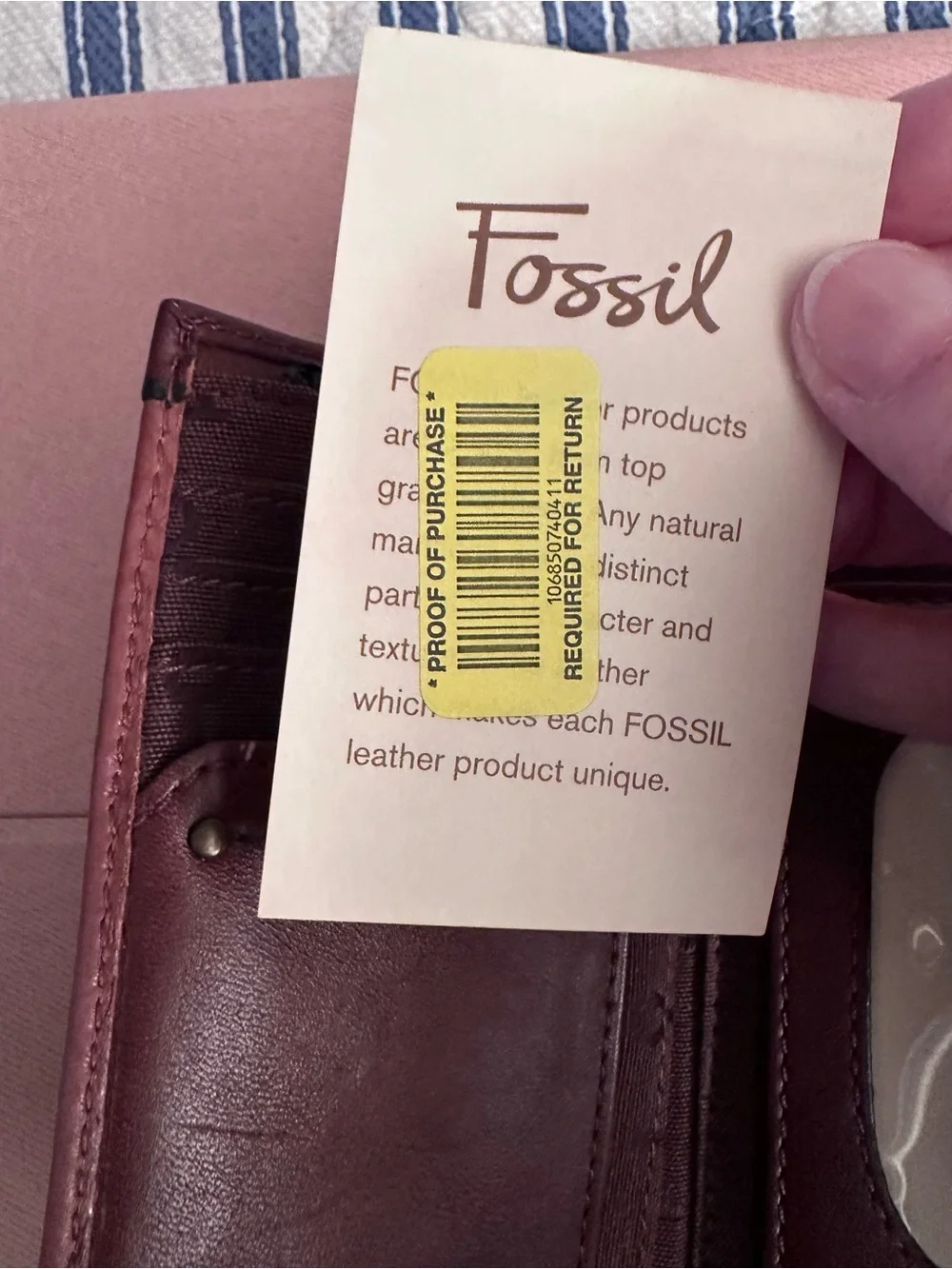 Vintage Fossil Reissue VRI Push Lock Two Tone, Leather Clutch Wallet